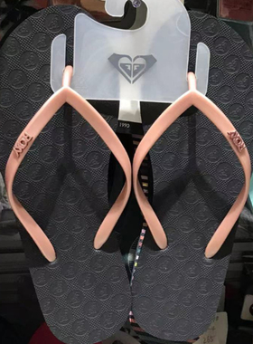 现货ROXY2025夏季女士夹角新款粉色鞋带黑底鞋简约百搭沙滩户外