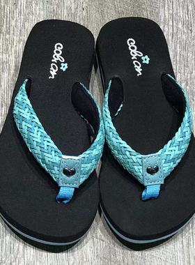 2026年新款cobian夏季女士编织布艺拖鞋儿童户外潮牌舒适人字拖