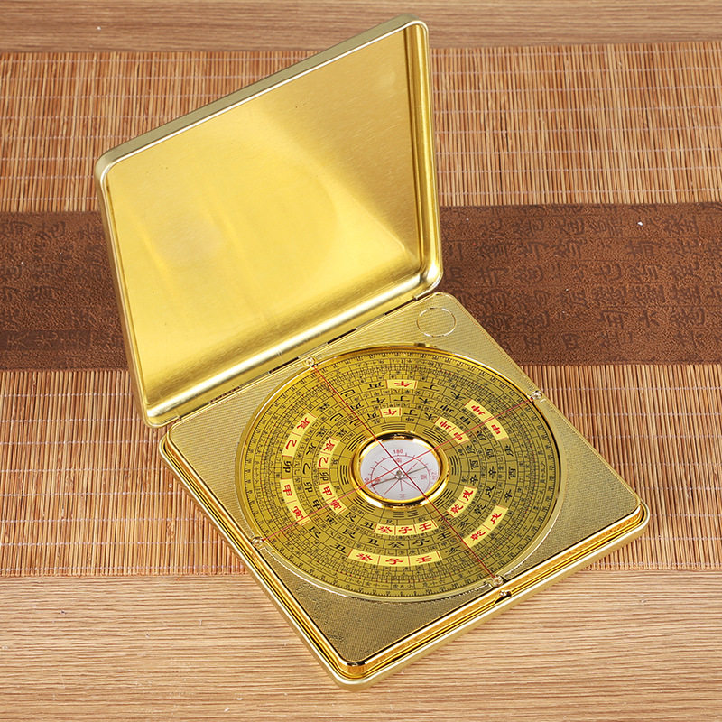 带盖罗盘罗经仪综合罗盘摆件家居用品随身带小罗盘
