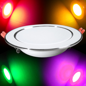 桶灯变色孔灯 嵌入式 天花射灯 红光绿光蓝光粉色粉红七彩 LED筒灯