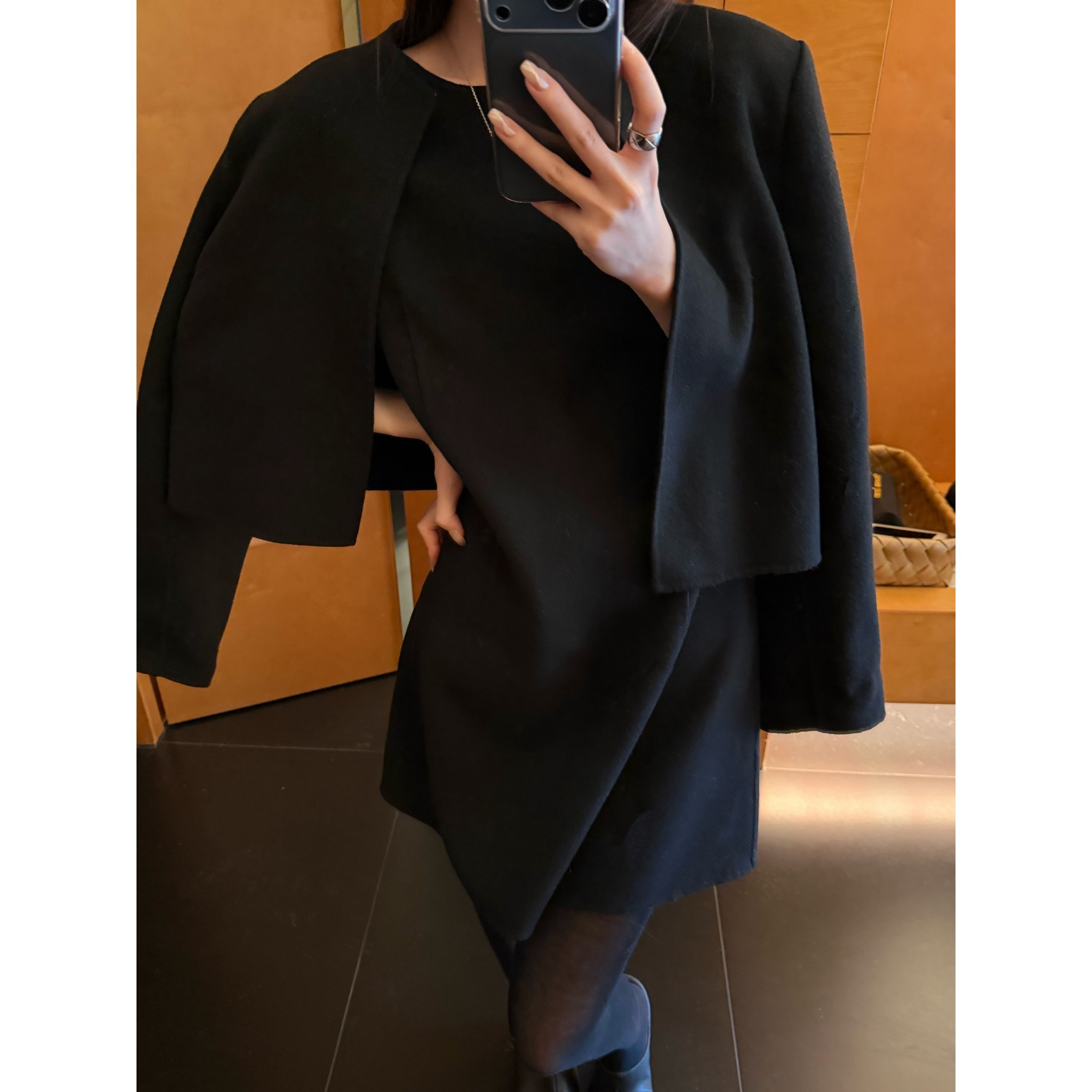 superniniyy 黑金舞会&100%绵羊毛背心连衣裙毛呢短外套两件套装,女装/女士精品,时尚套装,淘宝优惠券,粉丝福利购,淘宝优惠卷