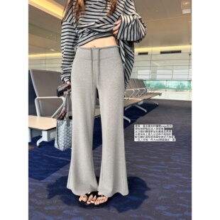 淡人穿搭水洗高克重莫代尔显瘦中腰微喇松弛感十分裤 糯感yoga裤