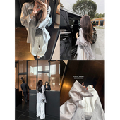 上衣 宽松慵懒空调防晒衫 superniniyy 冰茶&清冷高级感桑蚕丝衬衫