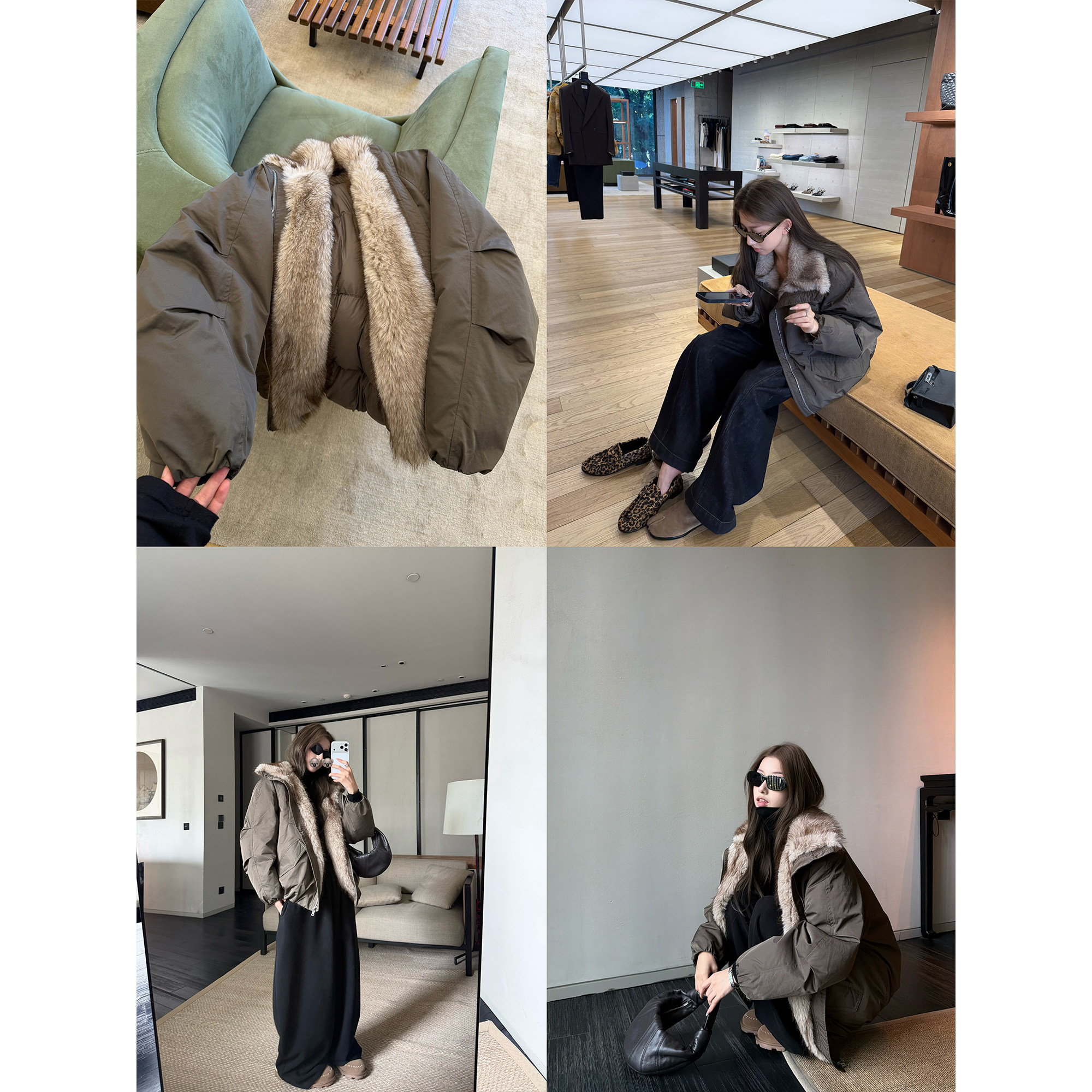 superniniyy 哥本哈根&环保毛皮草内衬90白鸭绒羽绒服派克服外套