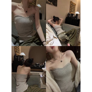 superniniyy 王炸穿搭wan能心机单品高弹加密针织抹胸背心打底衫