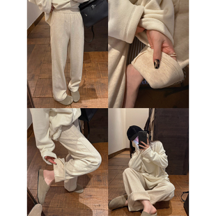 休闲直筒裤 superniniyy 复合加绒暖暖裤 窄版 女 燕麦可可你们想要