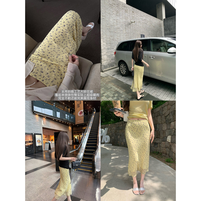 superniniyy 星夜繁花&斜裁工艺显瘦藏肉不挑人含内衬碎花半身裙