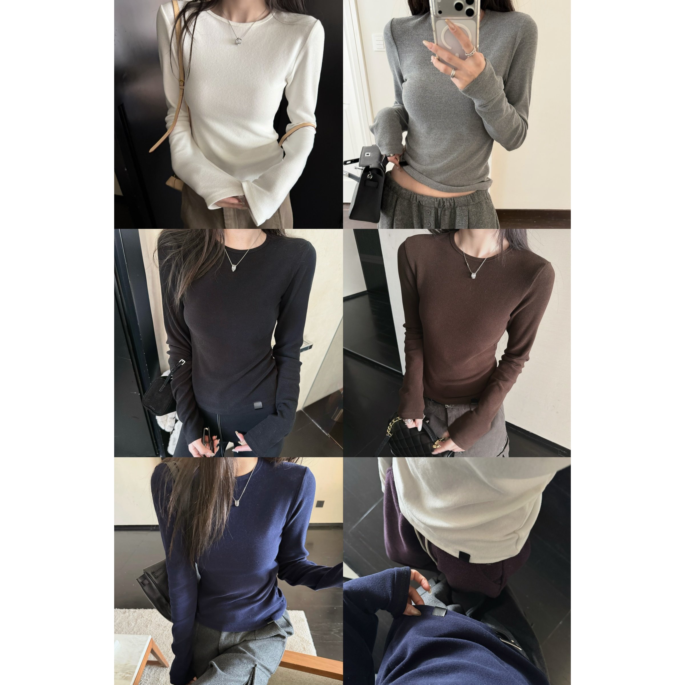 '自留好物'多件入磨毛加绒加厚超舒服微修身不紧身弹力内搭打底衫