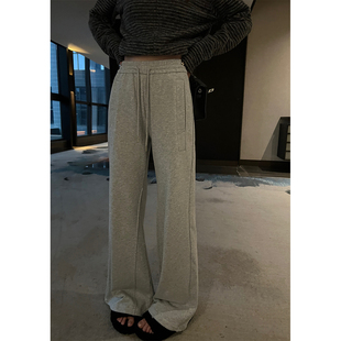 女 抽绳休闲裤 superniniyy 高克重纸片人显比列显腿长微喇运动裤