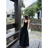 superniniyy 魔法裙&纸片人大U领有口袋显瘦长款 吊带连衣裙伞裙