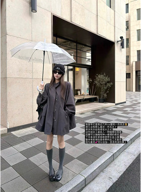 superniniyy女巫斗篷风衣&宽松弛感抽绳设计定制色中长款工装外套