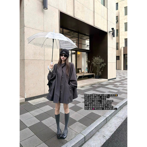 superniniyy女巫斗篷风衣&宽松弛感抽绳设计定制色中长款工装外套