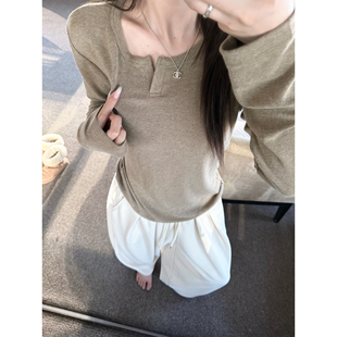 superniniyy 燕麦乳&进口仿羊毛290g高克重加厚亨利领显瘦打底衫
