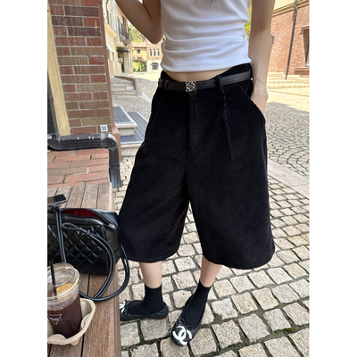 superniniyy 复古风全棉秋冬款灯芯绒七分裤时髦百搭显瘦休闲裤女