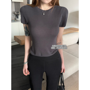 superniniyy 轻芭蕾岛精16针无缝一体桑蚕丝兰精天丝针织衫上衣女