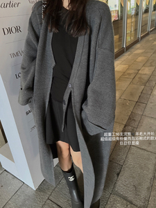 superniniyy 巧乐兹高克重显瘦行走的被子含羊毛长款毛衣大开衫女