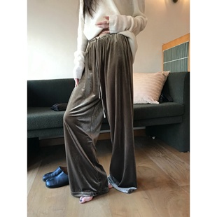 superniniyy 老钱高货丝绒&时髦宽松显瘦丝绒裤抽绳休闲阔腿长裤