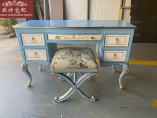 意大利新古典系列梳妆台实木翻盖梳妆台卧室化妆台