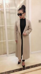 羊毛大衣 百分之百羊毛 长款毛呢大衣外套