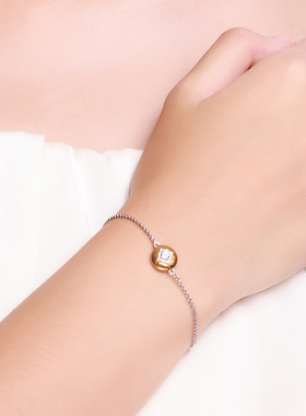 复古欧美布布风拉丝手链S925纯银