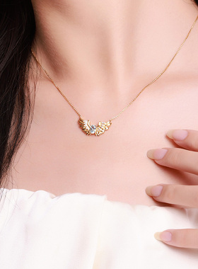 百搭天使之翼小众颈链S925纯银