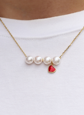 时尚爱心珐琅彩平衡木链子S925银