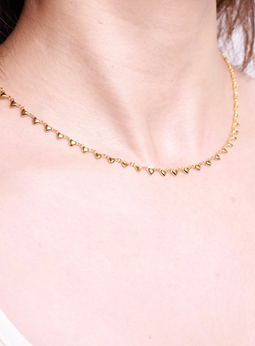 轻奢INS风意大利爱心项链镀18K金