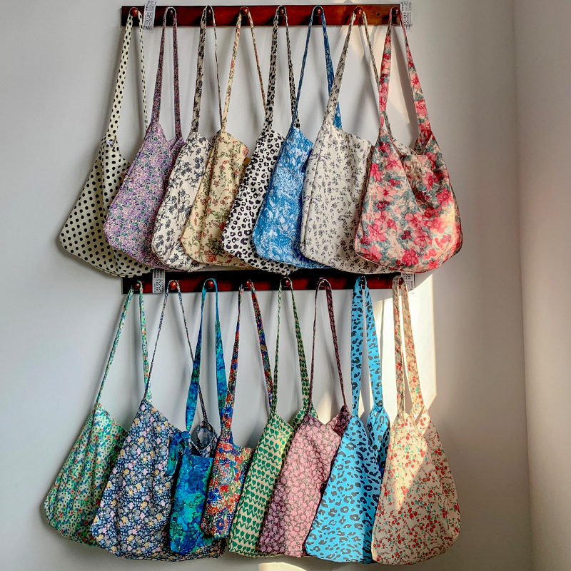 55款自销帆布包豹纹碎花布包雏菊春夏季学生包繁花单肩包少女包包