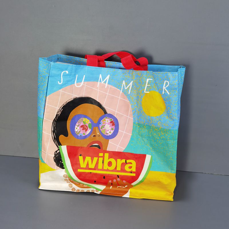 外贸原单小清新大容量编织防水超市环保购物袋单肩包手提袋买菜包