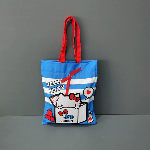 Вместительная и большая мультяшная сумка на одно плечо, шоппер, барсетка, льняная сумка, на шнурках, ткань оксфорд