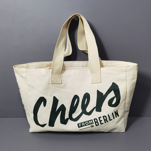 外贸原单小清新字母超大号帆布包环保购物袋手提单肩包休闲托特包