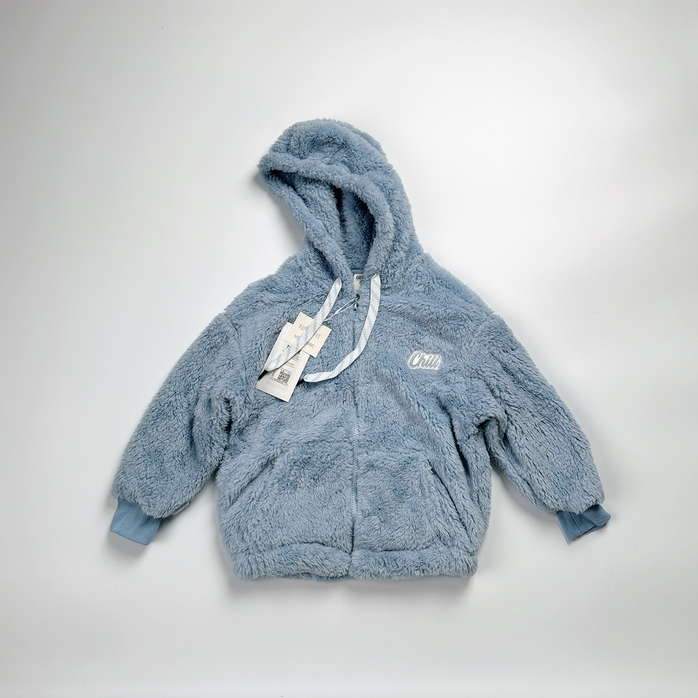 儿童孤码珊瑚绒拉链开衫外套