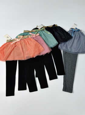 秋款女童日单潮品高性价比纯棉带氨纶时尚打底裤裙裤100-140 L1