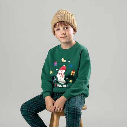 韩国童装拉绒款儿童男童女童时尚圆领上衣卫衣G7