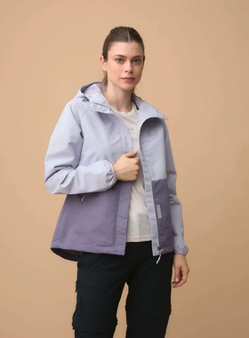 牛货成人女士春秋款防风防水连帽冲锋衣外套