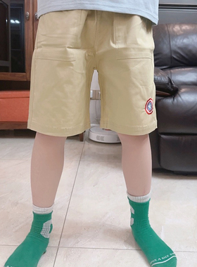 断码清中大童夏款纯棉梭织儿童130-175刺绣印花弹力短裤五分裤G1