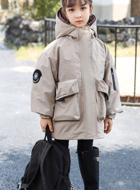 新款110-150女童三合一羽绒服冬季两件套冲锋衣+羽绒内胆 BA1