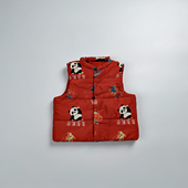 秋冬新款 140G7 喜庆儿童夹棉可爱卡通背心坎肩马甲90