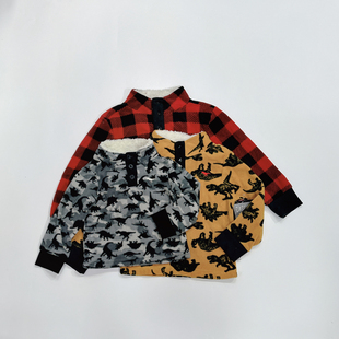 仓库搬家割肉清婴童小童出口单摇粒绒套头卡通卫衣上衣L6