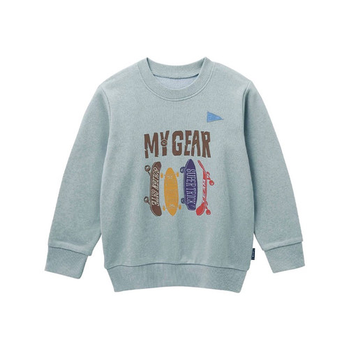 中大童圆领贴布水印毛圈卫衣