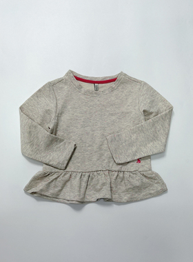 英国单JOU 女童春款套头套头卫衣下摆个性 QB2