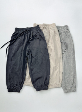 薄款刺绣儿童针织男女童长裤9分裤春夏110-150 22126 QB2