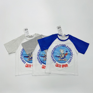 卡通圆领短袖 T恤8825 150 110 纯棉卡通亮片儿童可变夏季