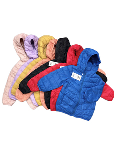 福利款儿童牛货儿童男童女童 100-140码白鸭绒轻羽绒服拉链衫R4