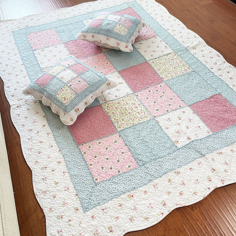 大号纯棉布艺拼布宝宝爬爬垫全棉加厚防滑地垫榻榻米垫地毯茶几垫