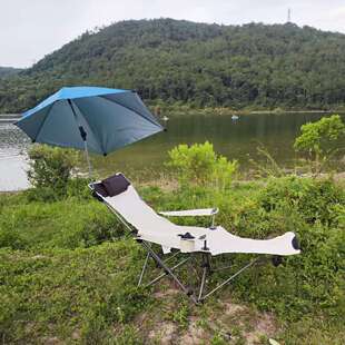 遮阳躺椅折叠躺椅沙滩遮阳椅遮阳钓鱼躺椅剧组椅户外伞躺椅