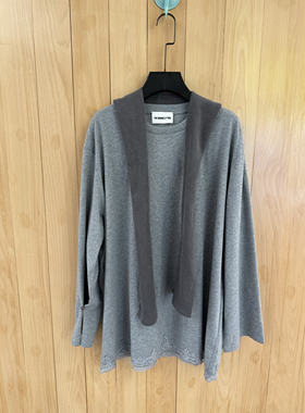 早秋DANN南油买手店时髦披肩两件套下摆花边廓形慵懒百搭 T恤上衣