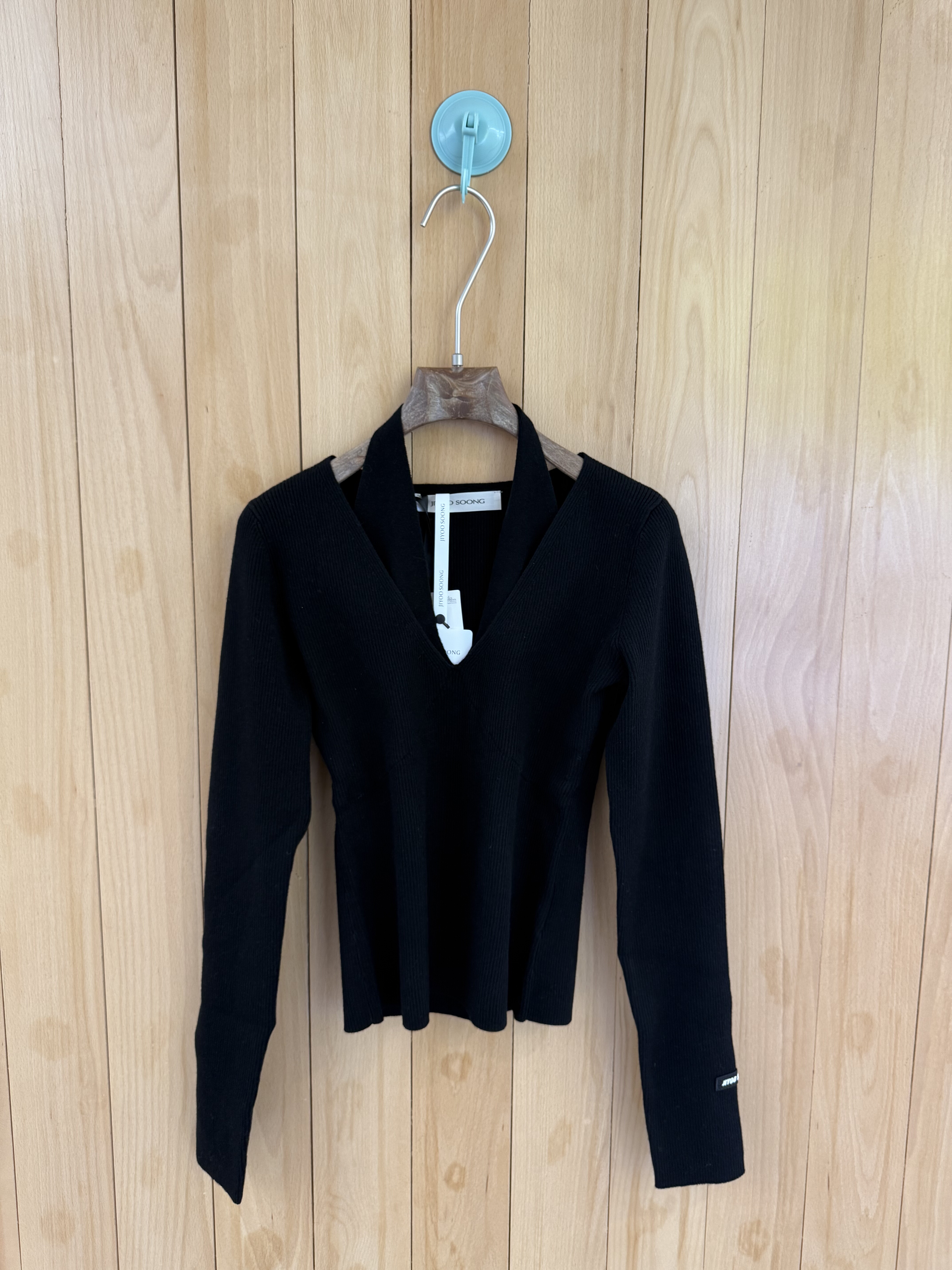 ins秋冬JIYOOSOONG正确版法式甜美假两件套针织辣妹显瘦毛衣 上衣