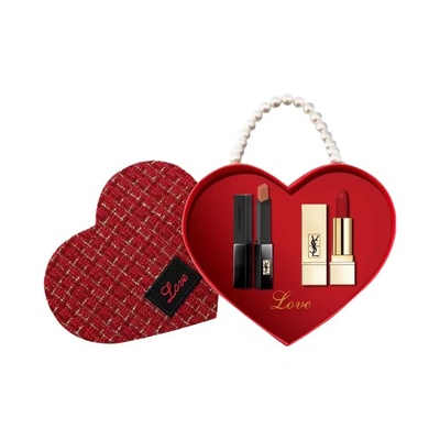 爱心小香风珍珠礼盒小黑条口红302小金条1966热卖色黑金1971