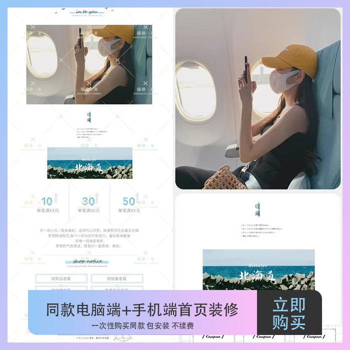 同款电脑端手机端店铺首页装修模版永久不续费包安装Z12